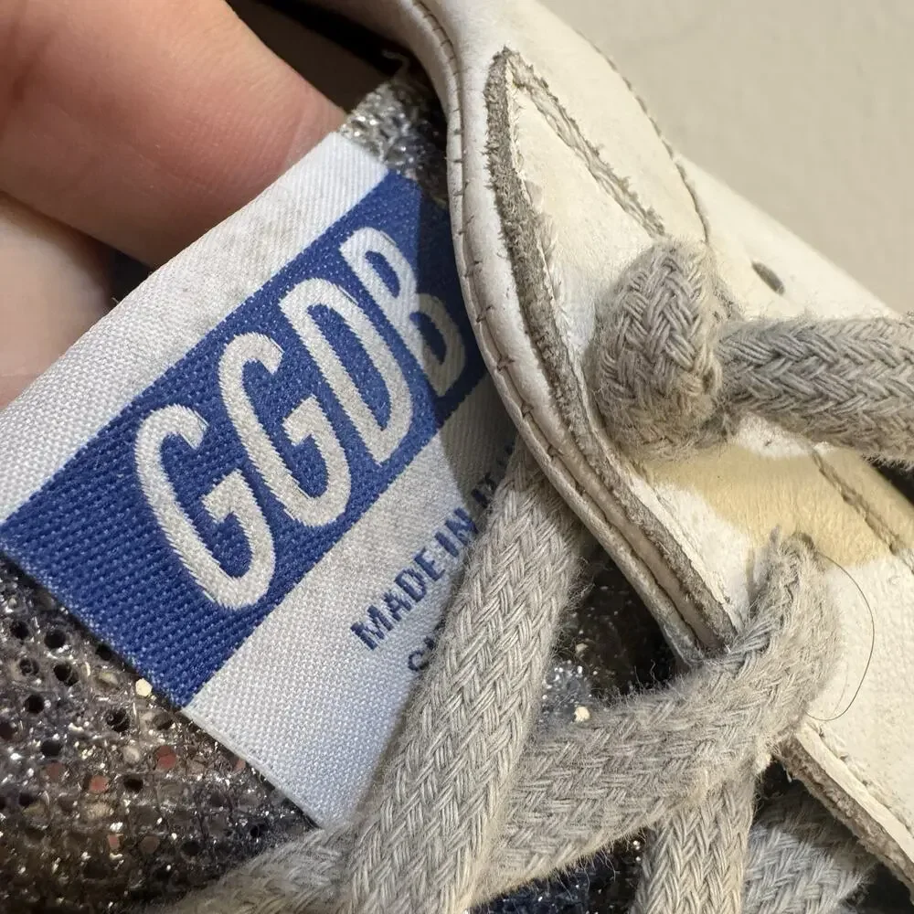 Golden Goose Super-Star Sneakers Glitter Toe Size 38 Italy